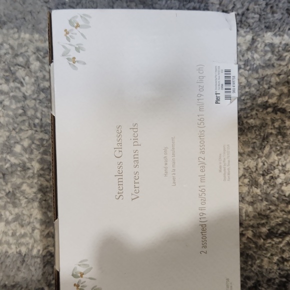 Pier 1 Imports Christmas Theme Stemless wine glasses Handpainted - Picture 3 of 3